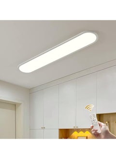 Buy 100cm Dimmable LED Ceiling Light, Full Spectrum Long Ceiling Lamps, 3000-6500K Selectable Modern Ultra Thin Low Profile Light Fixture for Bedroom Kitchen Closet Hallway, White/48W in UAE