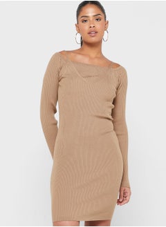 Buy Cut Out Detail Logo Dress in Saudi Arabia