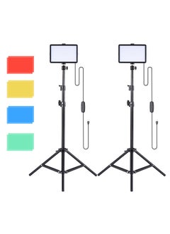 اشتري Andoer 2 Pack USB LED Video Lights Kit with 3200K-5500K Fill Lights Dimmable 172cm/67.7in Light Stands Flexible Ballheads Color Filters في السعودية