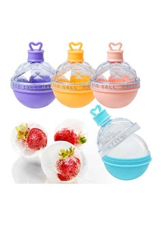 Buy 3Pieces Ice Ball Molds, Leakproof Silicone Ice Ball Maker, Large Easy-Release Ice Ball Maker for Cocktails, Coffee, Juice, Water - Multicolor in Egypt