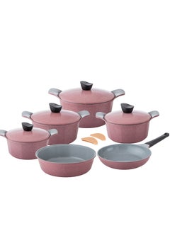 Buy 12-piece cookware set made of high-quality granite with Korean materials and specifications and Saudi industry in Saudi Arabia