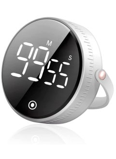 Buy Digital Kitchen Timer - Magnetic Countdown Timer with Large LED Display, Digital Timer, Visual Timer Timer, Convenient for Cooking, Exercising, Teaching, Suitable for Kids and Elderly (White) in UAE