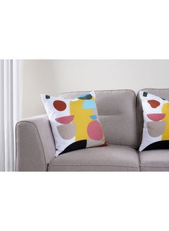 Buy Color Archs 2 Piece Set Cushion Cover 45x45Cm Yellow in UAE