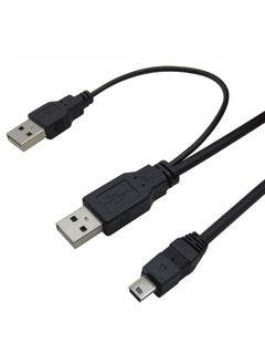 Buy 2B (DC013) - USB Mini 5 Pin to two USB Male for Higher Power for external hard disk - playstation 3 controllers - digital cameras - and any port 5 pin in Egypt