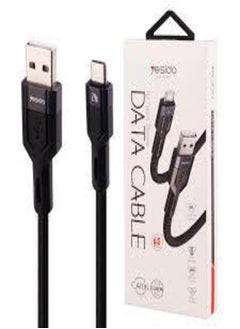 اشتري YESIDO CA106 1.2m 2.4A USB to USB-C / Type-C OD0.6 Charging Data Cable(Black) في مصر