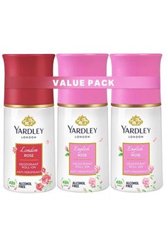 Buy Yardley Roll on Gift Set (2 x English Rose 50ml, London Rose 50ml) in UAE