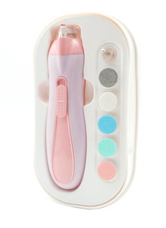 Buy Gentle Baby Electric Nail Trimmer With LED Light And Dust Cover, 6 Grinding Head Replacement Pads, Pink in Saudi Arabia