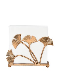 اشتري Modern Ginkgo Leaves Design Napkin Holder for Tables, Metal Paper Napkin Storage for Kitchen, Stylish Paper Towel Dispenser, Mail Letter Sorter Rack, Document File Organizer – Bronze في الامارات