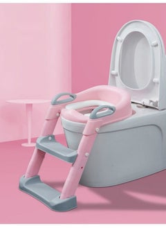 Buy Oasisgalore Pink Baby Toddlers Boys Girls Potty Training Seat Toilet with Step Stool Ladder with Anti-Slip Pads Foldable Comfortable Safe Easy Clean in Saudi Arabia