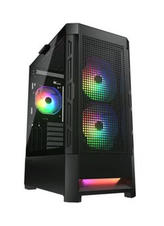 اشتري Airface RGB E-ATX Mid Tower PC Case, Tempered Glass, Mesh Front Panels, Up to 280mm Radiator Support, Pre-Installed Front 2*140 & Rear 1*120 ARGB Fans, USB 3.0*2, USB 2.0, في الامارات