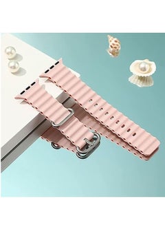 اشتري Silicon Replacement Strap For Apple Watch Series 7 And Series 8 (45mm) And Apple Watch Ultra (49mm) - Pink في مصر