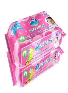 Buy Glider Baby Wipes with Aloe Vera,Vitamin E & Mild Fragrance for Baby's Sensitive Skin (Pack of 2 (144 Wipes)) in UAE