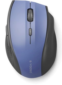 اشتري E-YOOSO E-1010 Wireless Mouse, Computer Mouse 18 Months Battery Life Cordless Mouse, 5-Level 2400 DPI, 6 Button Ergo Wireless Mice, 2.4G Portable USB Wireless Mouse for Laptop, Mac, PC(Blue) في الامارات