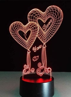 Buy 3D Illusion Multicolor Night Light LED Festive Chinese Heart Knot Pendant Touch Button USB Nightlight Unique Visualization Lighting Effects Art Sculpture Light in UAE