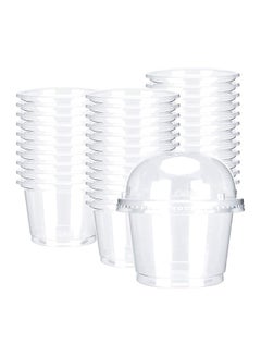 اشتري 50 Set 8 Oz Hot/Cold Disposable Plastic Cups With Dome Lids في مصر