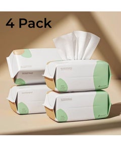 Buy 320 Count Soft Dry Wipe 100% Thicken Cotton Facial Tissue Disposable Face Towel Lint Free Dry Wet Use for Sensitive Skin Facial Cleansing Makeup Remover in UAE