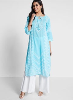 Buy Embroidered & Printed Straight Fit Kurti in UAE