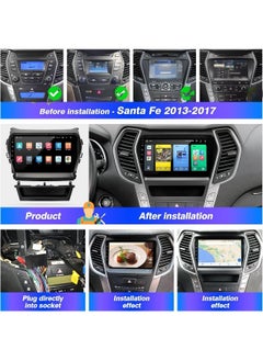 Buy Android Car Stereo Screen Hyundai Santa Fe IX45 2013-2017 With Apple Carplay Android Auto Wireless WiFi DSP FM&AM BT AHD Camera Included Fast Interface  4 32GB 360D Camera in UAE