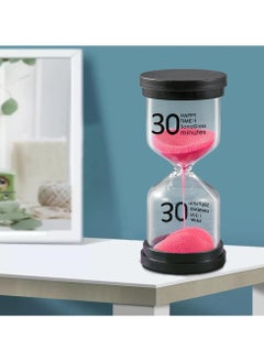 Buy Hourglass Timer, 30 Minutes Sand Glass Timer Clock for Kitchen Home Office Classroom Decoration 10cm Height (Red, 30min) in UAE