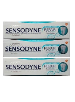 Buy Set of 3 Sensodyne Repair & Protect Extra Fresh Toothpaste 75ml in Saudi Arabia