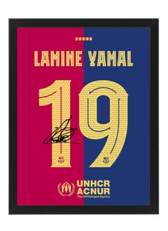 اشتري Lamine Yamal Barcelona Autographed Jersey - Framed Poster 50x40cm - Football Memorabilia, Soccer Collectible, Gift for Fans في الامارات