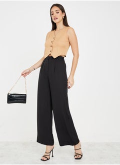 Buy Wide Leg Pants with Front Box Pleats in Saudi Arabia