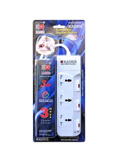 اشتري Power Strips CG4003 Heavy Duty Extension Cord with 3 way Outlets with individual switch, Charging Socket with 3 meter Heat resistant  Extension Cord (White) في الامارات