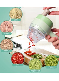 اشتري 4 in 1 Food Processor Electric Vegetable Cutter USB Cordless Vegetable Slicer Chopper Electric Small Food Processor في السعودية