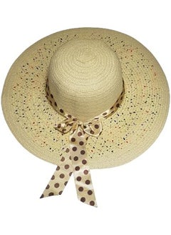 اشتري MerryGlam Women Beach Hat | Brim Straw Girls Summer Sunshade Cap_ Travel Foldable Floppy UV Protection Sun Beach Ribbon Hat في الامارات