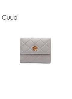 Buy Diamond Pattern Short Fashionable Cowhide Wallet for Women in Saudi Arabia