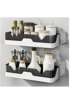 Buy 2 Piece Bathroom Shelf,Wall Mount No Drilling Shower Organizer with 2 Pieces of Adhesives for Bathroom, Kitchen, Living Room in Saudi Arabia