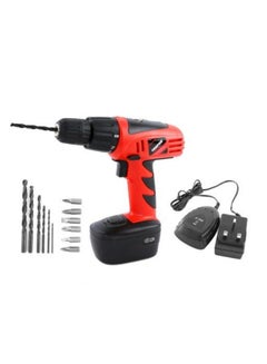 Buy 12V Cordless Percussion Drill Hammer Function Screwdriver with 13 Piece Drill 15+1 Torque Setting No Speed Load 0-550RPM in Saudi Arabia