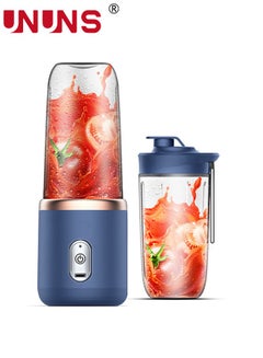 Buy Portable Electric Juicer,400ml Wireless Automatic Juicer Blender With USB Rechargeable And 2 Juice Cup,For Smoothies And Shakes,Bule in UAE