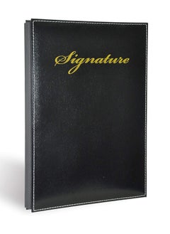 اشتري FIS Signature Book Box Black Color, Bonded Leather Material Cover, 18 Sheets with Gift Box, 240 x 340 mm - FSCL3502 في الامارات