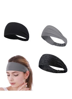 Buy 3 Pack Workout Headbands Sports Headbands for Women Men, Running Headband, Sweatband Sports Headband for Running,Cycling,Basketball,Yoga,Fitness Workout in Saudi Arabia
