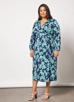 Buy Plus Size Wrap Midi Dress in UAE