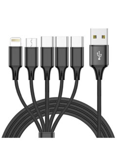 Buy Lightning multi-charging cable USB-C Lightning USB,Fish wire five-in-one fast charging cable  Compatible with various iPhone/Samsung/Xiaomi/Huawei devices in Saudi Arabia