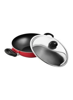 Buy Prestige Classique Covered Wok Kadai, Red And Black - 26 Cm in UAE