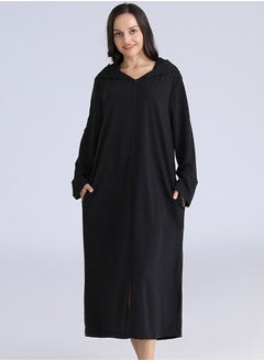 اشتري Long zip-up bathrobe with hood, perfect for vacations by the sea, and beach vacations في الامارات