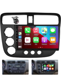 Buy Android Car Stereo For Honda Civic 2001-2005 Support Apple Carplay Android Auto IPS Touch Screen DSP Bluetooth Navigation WiFi Radio Night Vision Camera Included in UAE