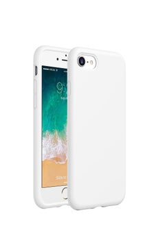 اشتري Silicone Case for iPhone SE 2022/2020 iPhone 7/8 Military Grade Drop Protection [3 Layers] [Slim Fit] Lightweight Shockproof Cover, Soft Microfiber Lining 4.7 Inch, White في مصر