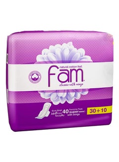 Buy Natural Cotton Feel Feminine Napkin Pads Classic with Wings -  Super 40 Pads in UAE