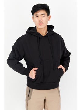 اشتري Men Sportswear Fit Long Sleeve Outdoor Hooded Sweatshirt, Black في الامارات