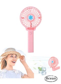 اشتري Portable Mini Fan, Handheld Rechargeable USB Fan with 3 Stage Air Volume Adjustment, for Home/Office/Dormitory/Table Fans,Personal Cooling Fan Desktop في السعودية