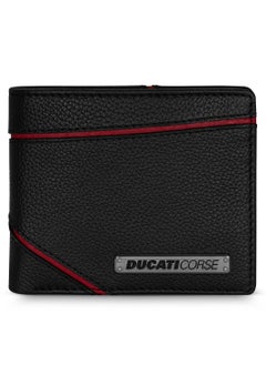 اشتري Ducati Corse Vittoria Black Genuine Leather Wallet For Men - DTLGW2200702 في الامارات