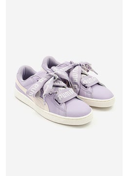 اشتري Women Basket Heart Lace Up Casual Shoe, Purple and White في الامارات