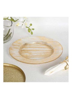 Buy Ice Charger Plate Clear/Gold 28 cm in UAE