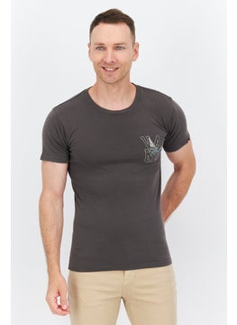 اشتري Men Classic Fit Short Sleeve Outdoor T-Shirts, Grey في الامارات