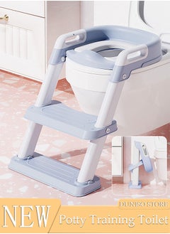 اشتري Kids Potty Training Toilet Seat with Step Stool Ladder,Toddlers-Comfortable Safe Potty Seat with Anti-Slip Pads Folding Ladder for Boys and Girls في الامارات