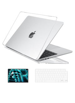 Buy MacBook Air 15 inch Case 2023 Release A2941 M2 Chip Liquid Retina Display and Touch ID Plastic Hard Shell Case Keyboard Skin Cover with Screen Protector Crystal Clear in UAE